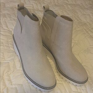 DV by Dolce Vita Perforated Cream Ankle Booties